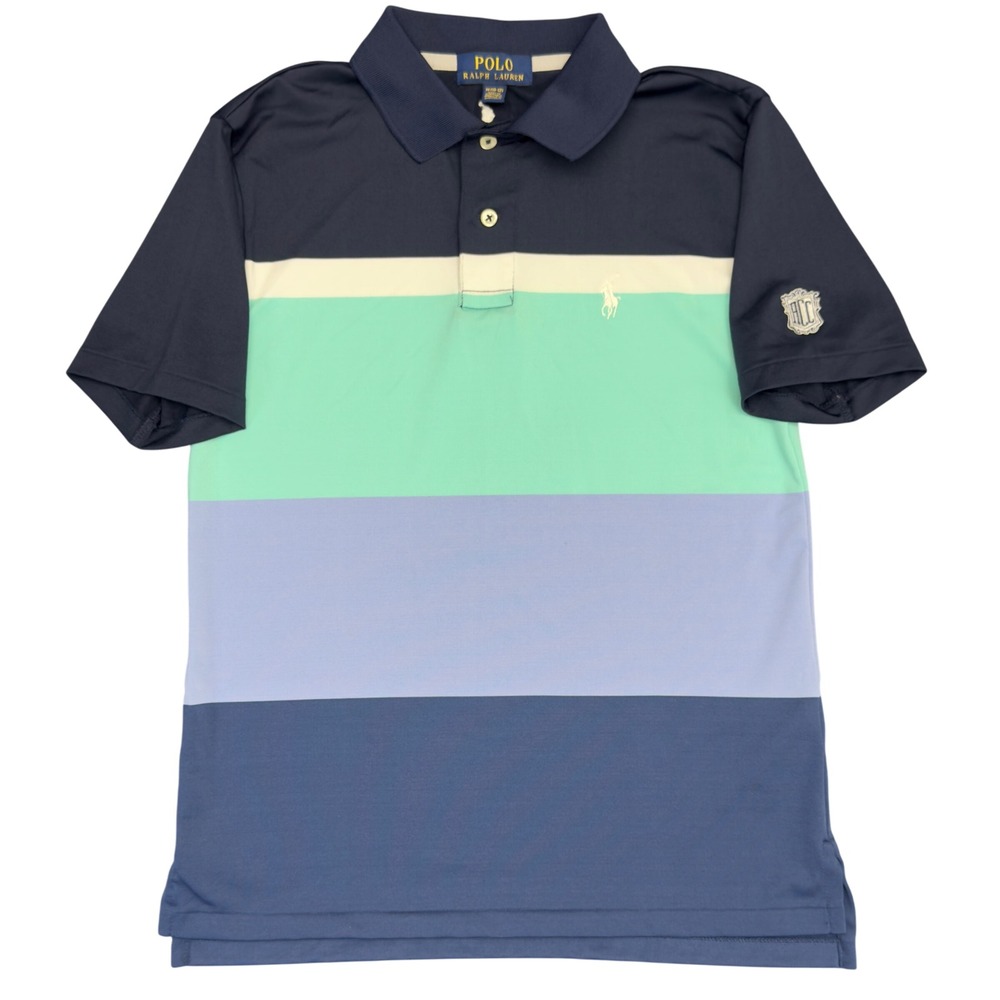 Polo Ralph Lauren‎ Boys Color Block Polo Shirt Blue Green Pony Logo Size M 10/12